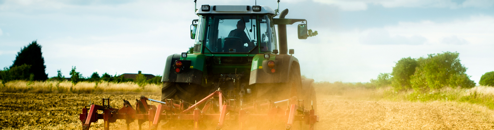 Farming on John Deere tractor